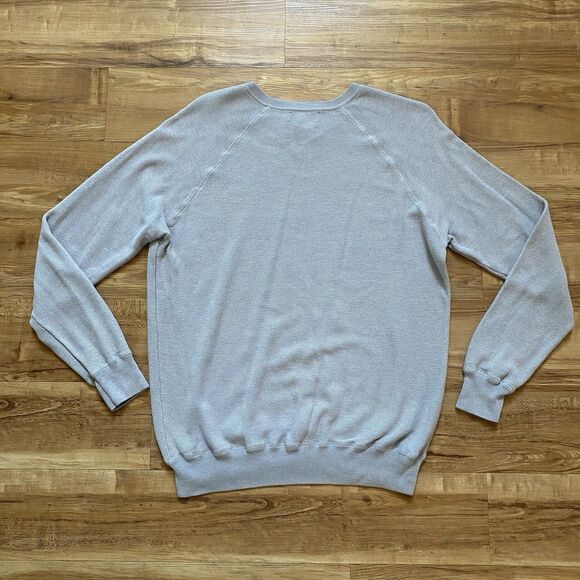 DARTMOOR XL Men’s Gray Silk Cashmere Cotton Knit Crewneck Preppy Sweater Golf - Picture 9 of 16